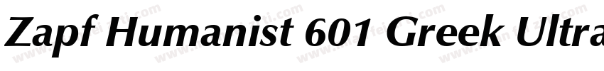 Zapf Humanist 601 Greek Ultra字体转换